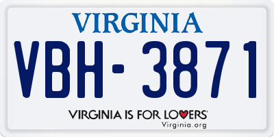 VA license plate VBH3871