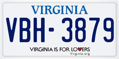 VA license plate VBH3879