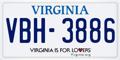 VA license plate VBH3886