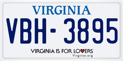 VA license plate VBH3895