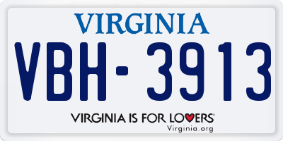 VA license plate VBH3913
