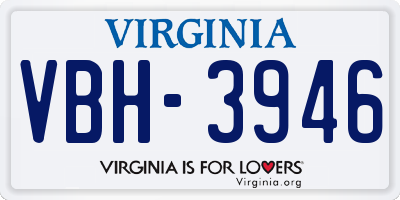 VA license plate VBH3946