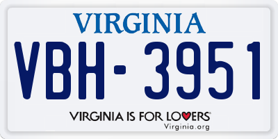 VA license plate VBH3951