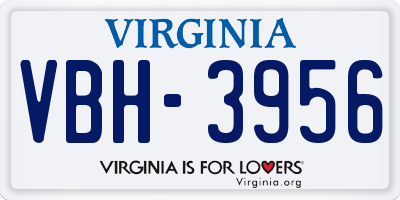 VA license plate VBH3956