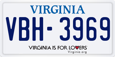VA license plate VBH3969