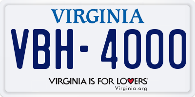VA license plate VBH4000