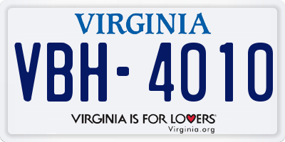 VA license plate VBH4010