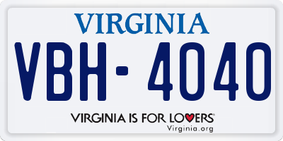 VA license plate VBH4040