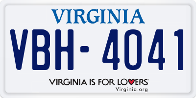VA license plate VBH4041