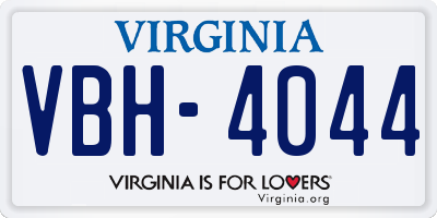 VA license plate VBH4044