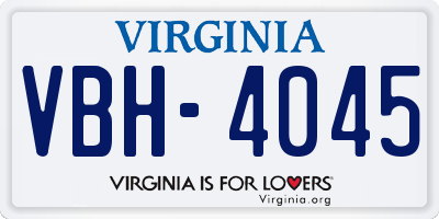 VA license plate VBH4045