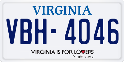 VA license plate VBH4046
