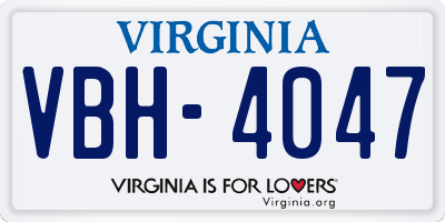 VA license plate VBH4047