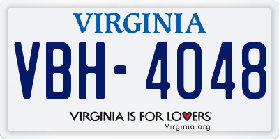 VA license plate VBH4048