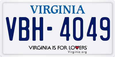 VA license plate VBH4049