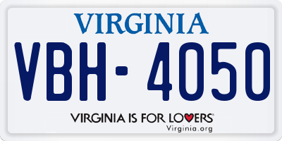 VA license plate VBH4050