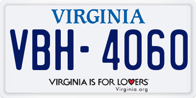 VA license plate VBH4060