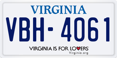VA license plate VBH4061