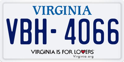 VA license plate VBH4066