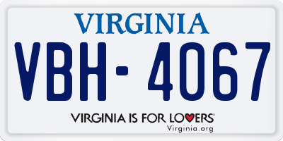 VA license plate VBH4067