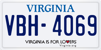 VA license plate VBH4069