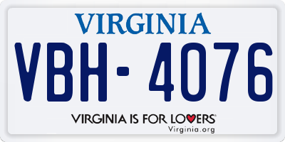 VA license plate VBH4076