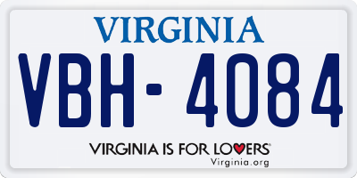 VA license plate VBH4084