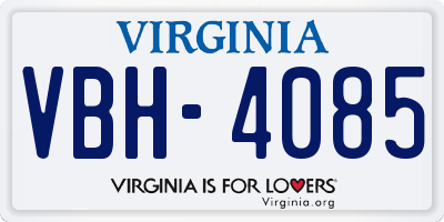 VA license plate VBH4085