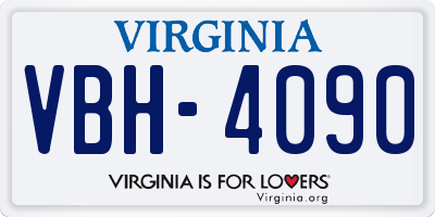 VA license plate VBH4090