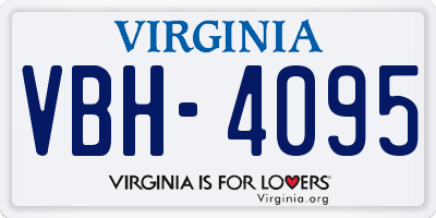 VA license plate VBH4095