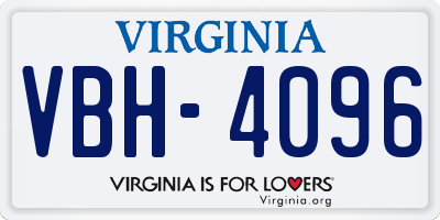 VA license plate VBH4096