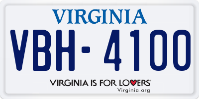 VA license plate VBH4100