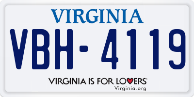 VA license plate VBH4119