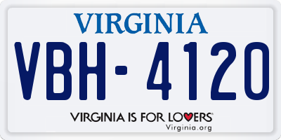 VA license plate VBH4120