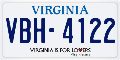 VA license plate VBH4122