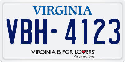 VA license plate VBH4123