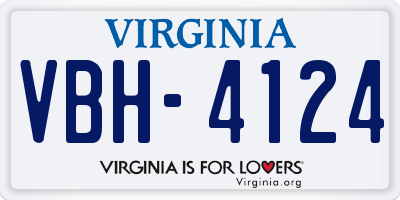 VA license plate VBH4124