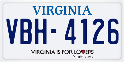 VA license plate VBH4126