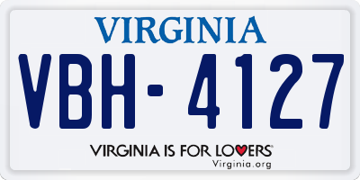 VA license plate VBH4127