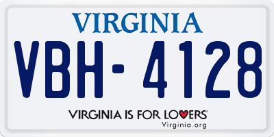 VA license plate VBH4128