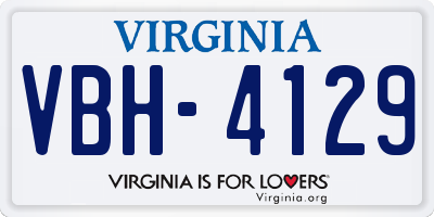 VA license plate VBH4129