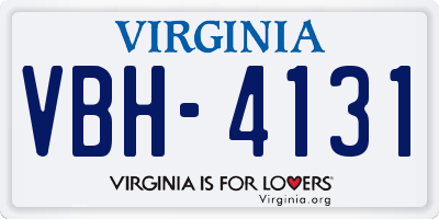 VA license plate VBH4131