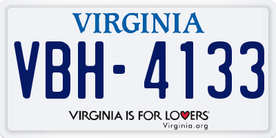 VA license plate VBH4133