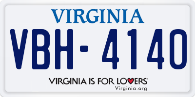 VA license plate VBH4140
