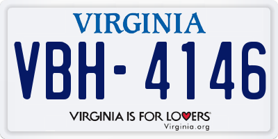 VA license plate VBH4146