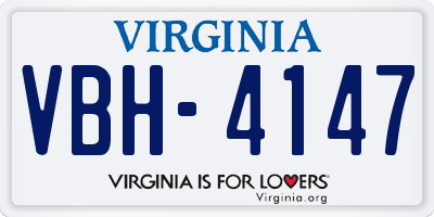 VA license plate VBH4147
