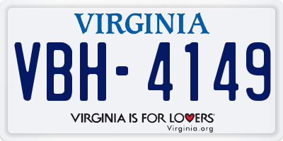 VA license plate VBH4149