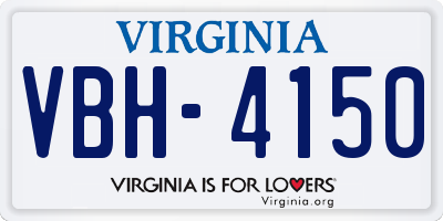 VA license plate VBH4150