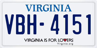 VA license plate VBH4151