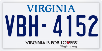 VA license plate VBH4152